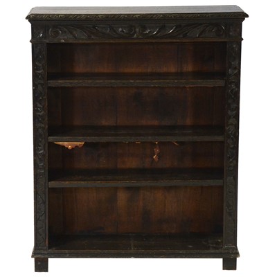 Lot 268 - Victorian carved oak open bookcase