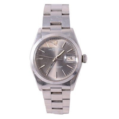 Lot 394 - Rolex - a gentleman's Oyster Perpetual Date stainless steel automatic wristwatch.