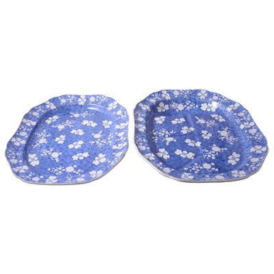 Lot 119 - Two Spode blue and white meat plates, one with a gravy well.