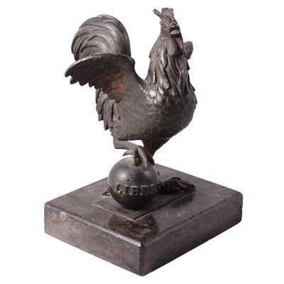 Lot 62 - Late 19th Century French bronze cockerel, Liberte
