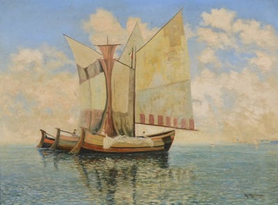 Lot 346 - Kurt Herberger, Fishing Boats, off the Italian coast