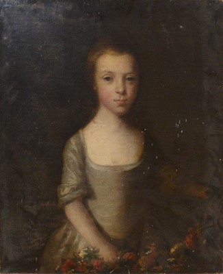 Lot 358 - English School, 18th century, Portrait of a girl
