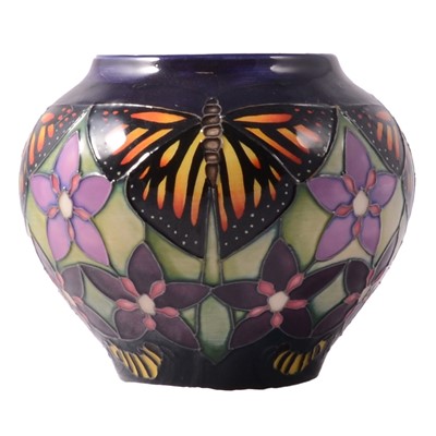 Lot 106 - Moorcroft Pottery, 'Monarch Butterfly' pattern vase