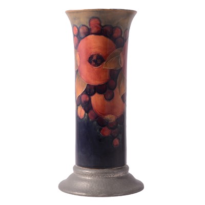 Lot 55 - Moorcroft Pottery, probably for Liberty & Co, a tall 'Pomegranate' vase with pewter base