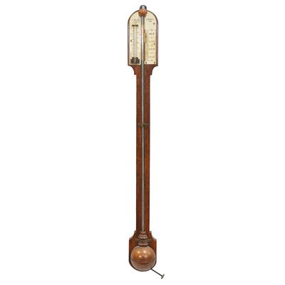 Lot 515 - Victorian oak stick barometer, signed Townson & Mercer, London