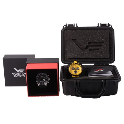 Lot 400 - Vostok Europe - Anchar K-162 Submarine and Expedition North Pole ltd ed quartz wristwatches.