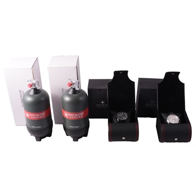 Lot 406 - Swiss Military Hanowa - four gentlemen's stainless steel quartz wristwatches.