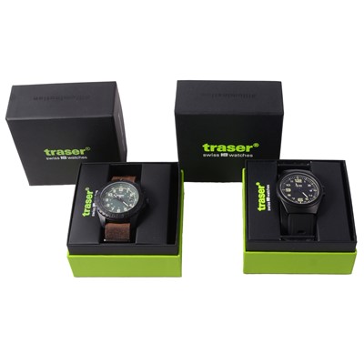 Lot 409 - Traser - two gentleman's quartz wristwatches.
