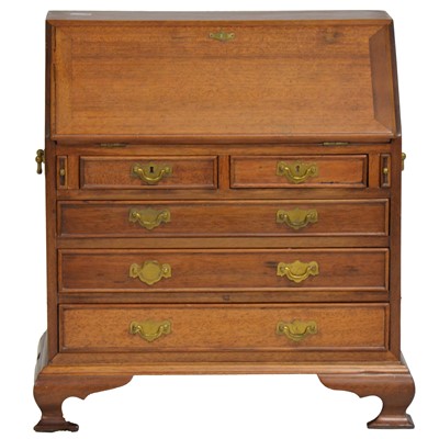 Lot 487 - Mahogany apprentice piece bureau, modern