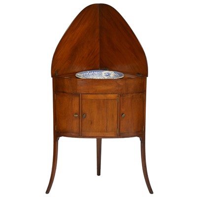 Lot 459 - Chatworth House interest, a late Georgian mahogany corner washstand