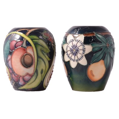Lot 102 - Moorcroft Pottery, 'Queen's Choice' and 'Passion Fruit' pattern vases