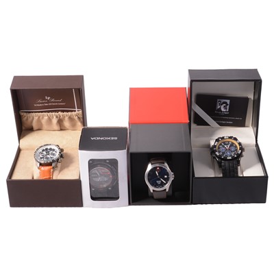 Lot 413 - Eleven gentlemen's automatic and quartz wristwatches, Swan & Edgar, Jacques du Manoir, and others.