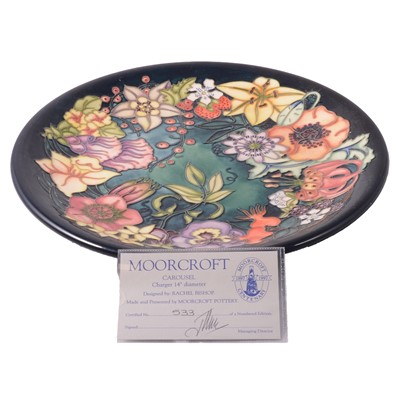 Lot 64 - Moorcroft Pottery, a 'Carousel' pattern charger