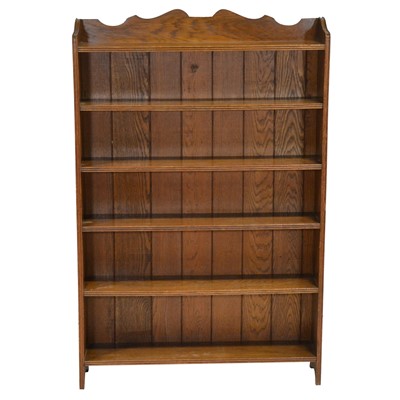 Lot 446 - Stained oak open bookcase