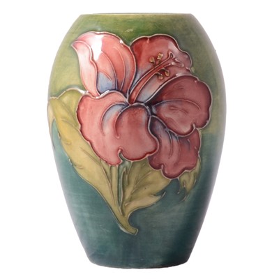 Lot 69 - Moorcroft Pottery, a 'Hibiscus' vase, circa 1970