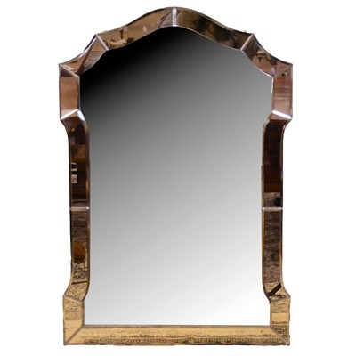 Lot 382 - Art Deco peach glass wall mirror