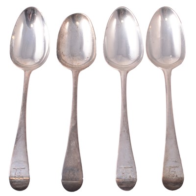 Lot 278 - Four Georgian silver table spoons