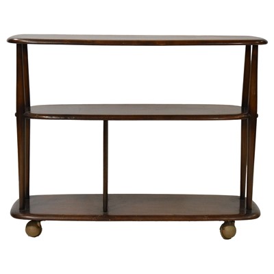 Lot 180 - Windsor series elm trolley bookcase, by Ercol