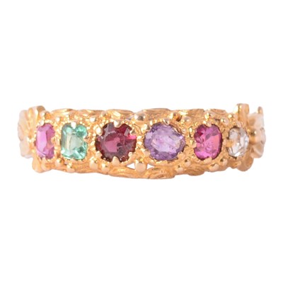 Lot 128 - An acrostic "Regard" ring.