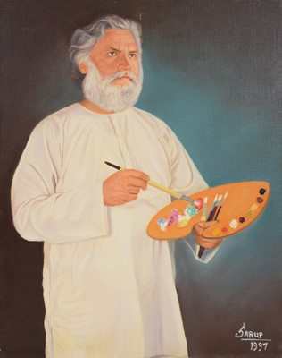 Lot 139 - Sarup Singh Dhandia MBE, self-portrait of the artist, and five other portraits