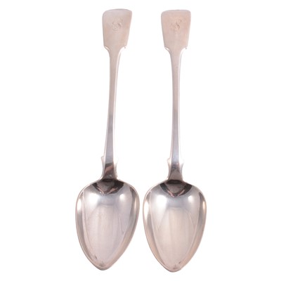 Lot 107 - Pair of silver basting spoons