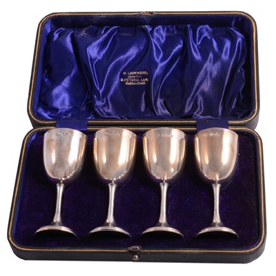 Lot 109 - Set of four silver small goblets