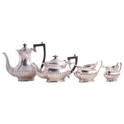 Lot 191 - Silver four piece tea service