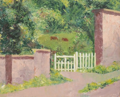 Lot 28 - Ronald Hamilton Moore, Garden of the Monolith, 1943, and five other landscapes