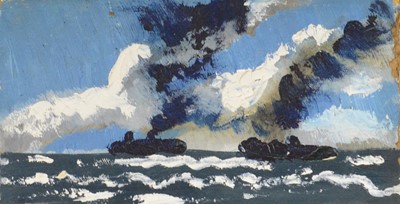 Lot 30 - Ronald Hamilton Moore, Snowstorm on the sea front, 1990, and eight other works
