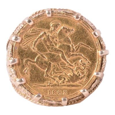 Lot 168 - A Gold Full Sovereign Coin ring.