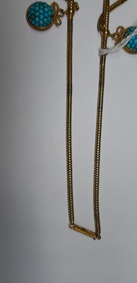 Lot 262 - A turquoise and yellow metal necklace.