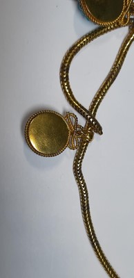 Lot 262 - A turquoise and yellow metal necklace.