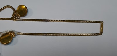 Lot 262 - A turquoise and yellow metal necklace.