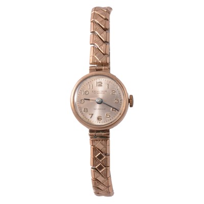 Lot 438 - Two ladies' vintage 9 carat yellow gold manual wind wristwatches.