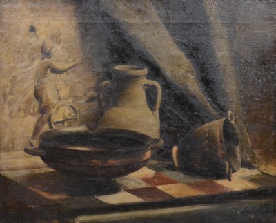 Lot 242 - English School, Still life of antiquities