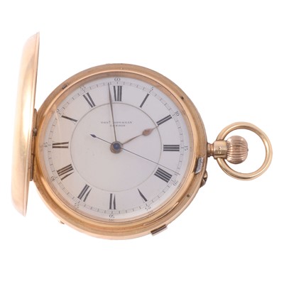 Lot 364 - Tho's Mowbray - an 18 carat yellow gold full hunter pocket watch.