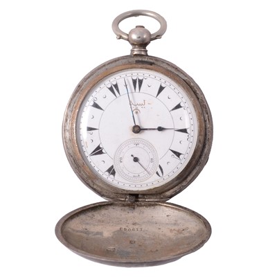 Lot 381 - An Ottoman Empire full hunter pocket watch in a Victorian silver case.
