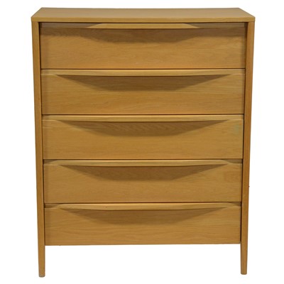 Lot 58 - Modern blonde oak chest of drawers, by Ercol