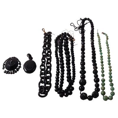 Lot 337 - A collection of jet style jewellery.
