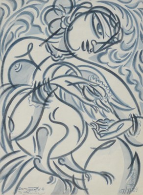 Lot 295 - Sri Lankan School, Damayanti and the Swan, and other assorted pictures