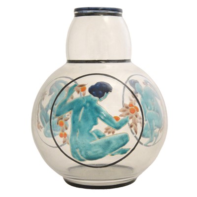 Lot 24 - Marcel Goupy, an Art Deco enamelled glass vase