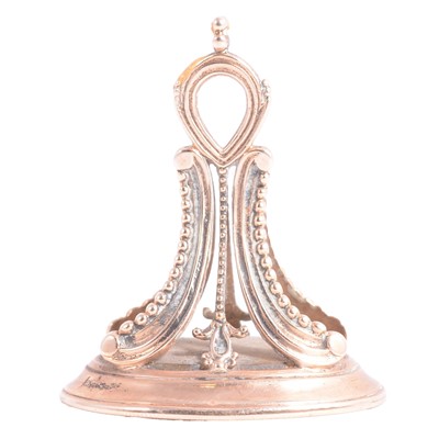 Lot 358 - An antique Georgian yellow metal seal with intaglio carved base.