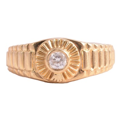 Lot 145 - A Rolex style diamond solitaire ring.