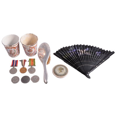 Lot 164 - Medals, coinage, fans, and other miscellany.