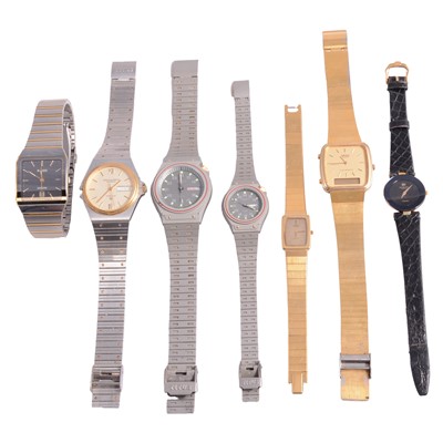 Lot 447 - Seven gentlemen's and ladies' wristwatches - Rado, Seiko, Solvil et Titus, and Raymond Weil.