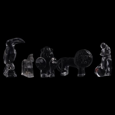Lot 52 - A collection of assorted Scandinavian glass figural paperweights