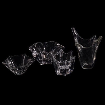 Lot 69 - Eight assorted Scandinavian glass vases, together with four reference books on Glass