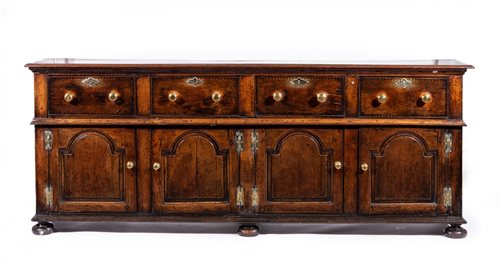 Lot 416 - Joined oak dresser, late 18th Century, boarded...