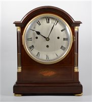 Lot 100A - A mahogany cased fusee mantel clock, 18.5cm...