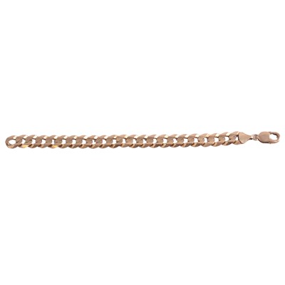 Lot 291 - A 9 carat yellow gold flat curb link bracelet.
